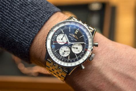 breitling navitimer gmt b01 on wrist|Breitling b01 problems.